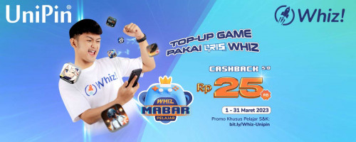 MABAR Pelajar! Top Up Game di UniPin Pakai Fitur QRIS Whiz Cashback Rp 25.000!